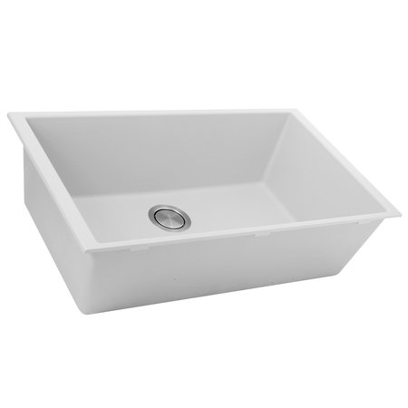 Nantucket Sinks 33-inch Undermount Granite Composite Sink in White PR3320-W-UM
